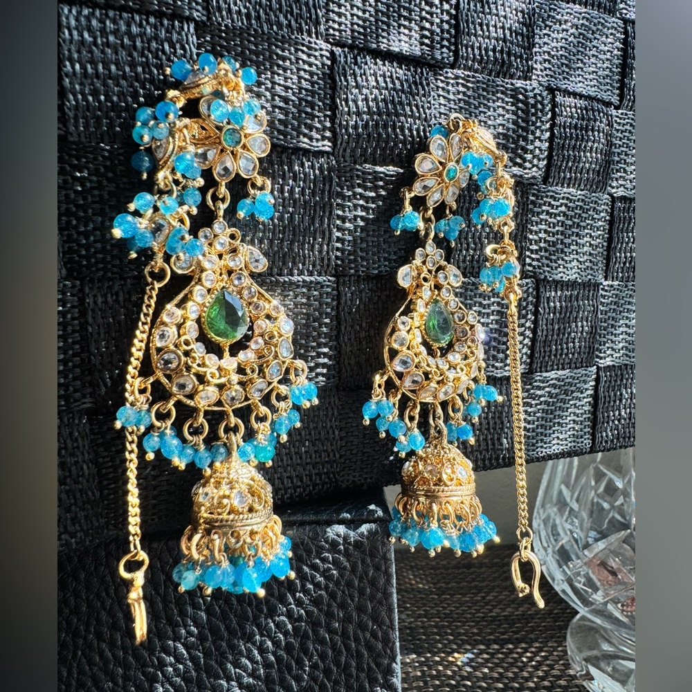 Bollywood Long Drop Indian Tier Earrings